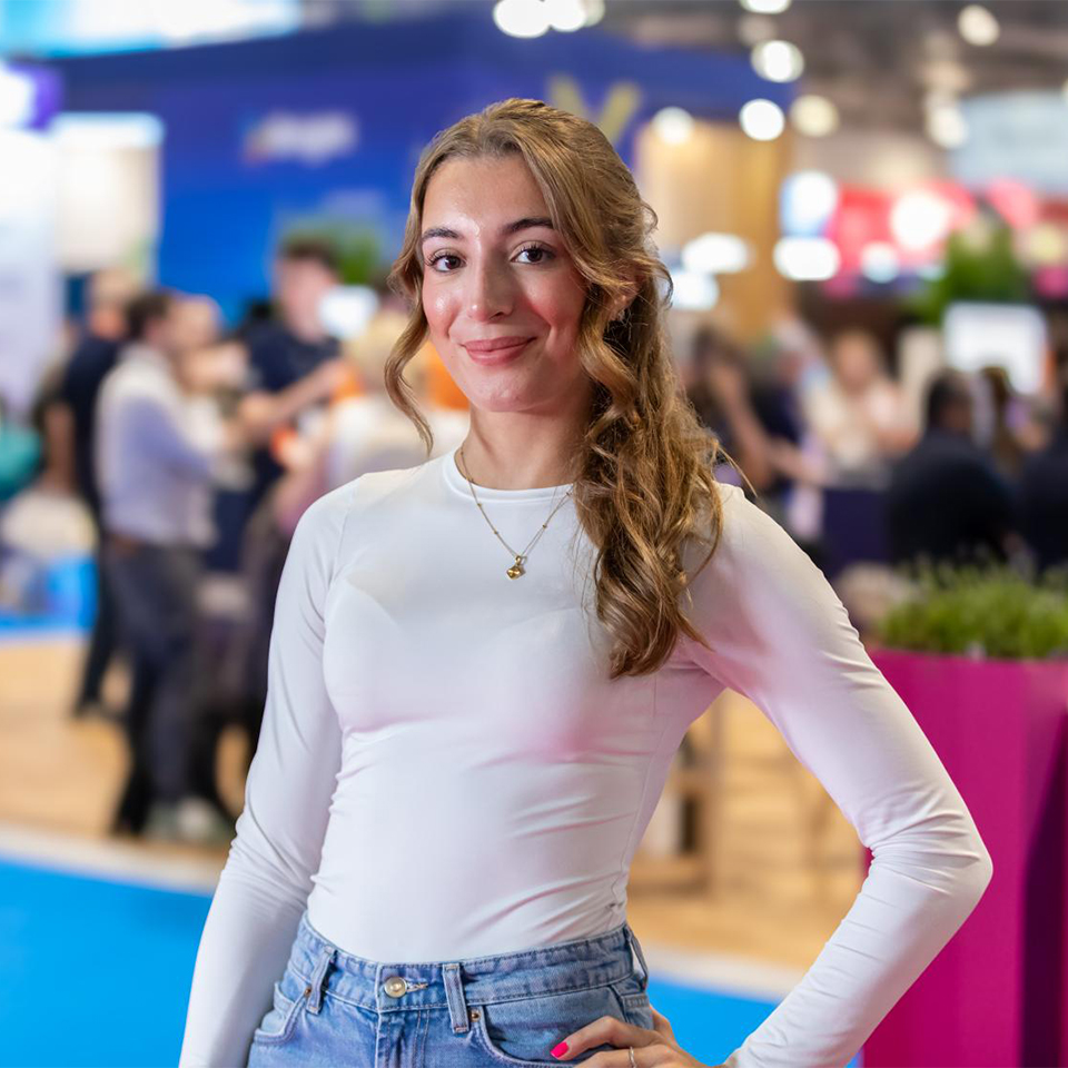 Bella at trade show